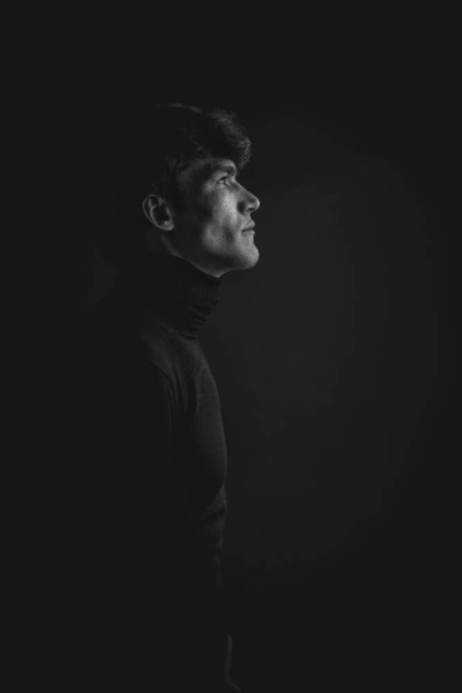 Dramatic Portraits Series With Young Man