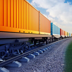 Wagon Freight Train With Containers 250x250