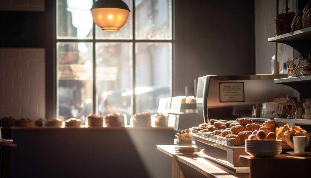 Amazing Photo Gorgeous Bakery Cakes Nordic Style Cafe Background