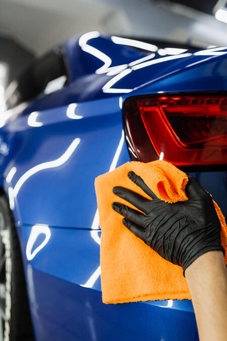 Hand Car Drying With Microfiber Detailing